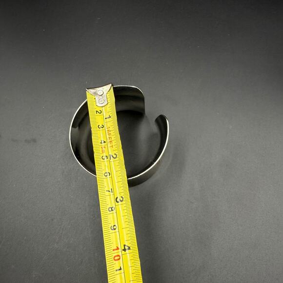 Vintage Open Cuff Bracelet Silver Tone Bangle - Picture 7 of 9